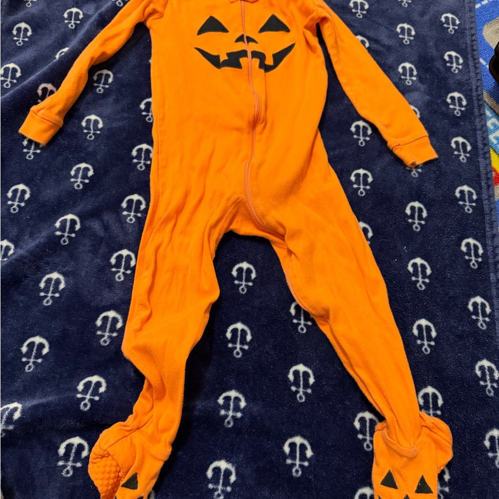 Children’s Place Orange Pumpkin Footie One Piece